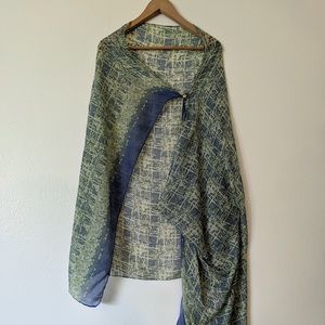 Green and blue shawl